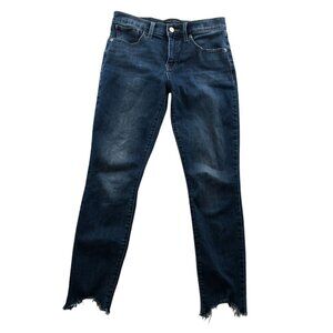 Lucky Brand Womens Mid Rise Skinny Ava Jeans Size 6/28 Frayed Hem Blue Denim